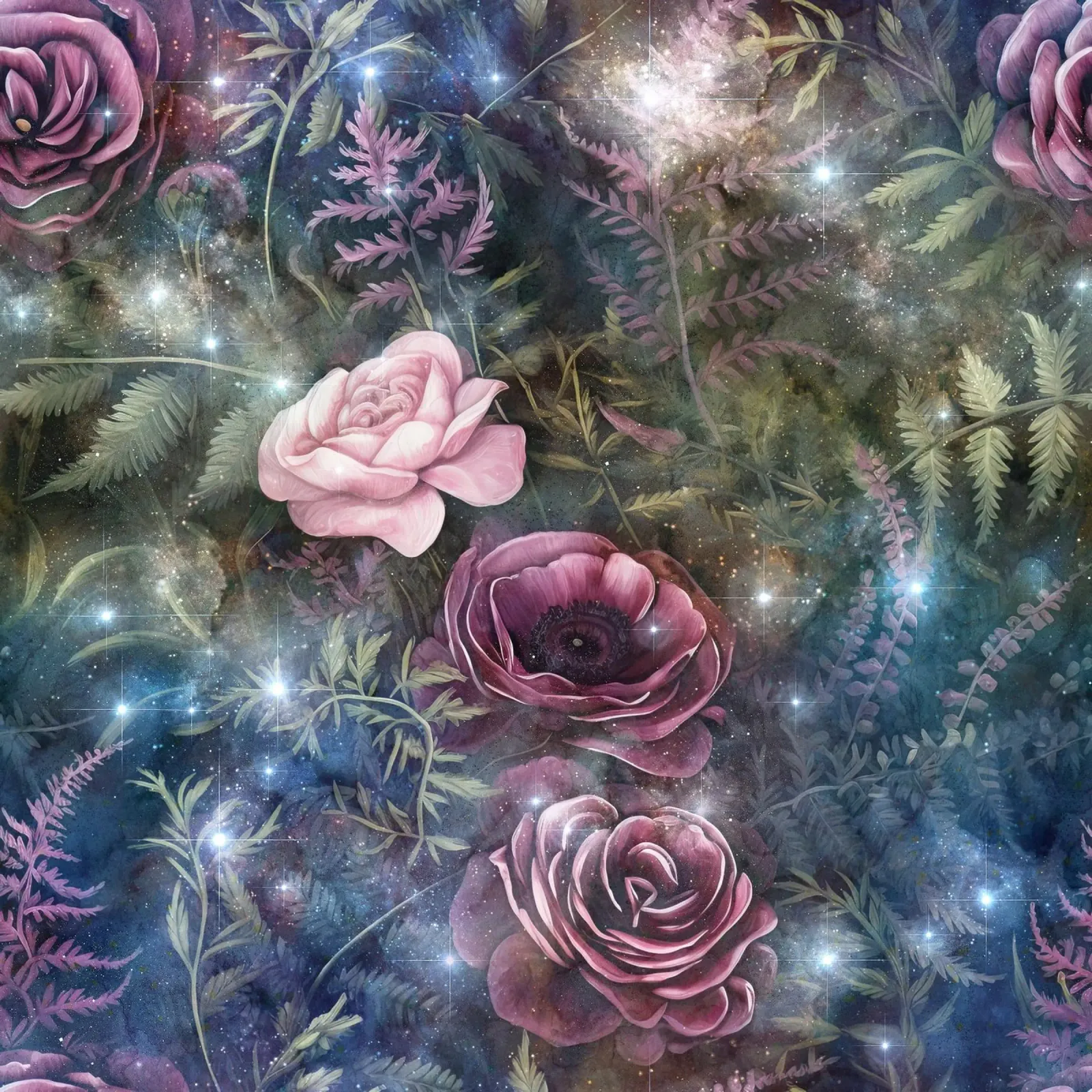 Immagine del bosco fantastico 2 poster con telaio in plastica da Yaso Design Boho & Botanic