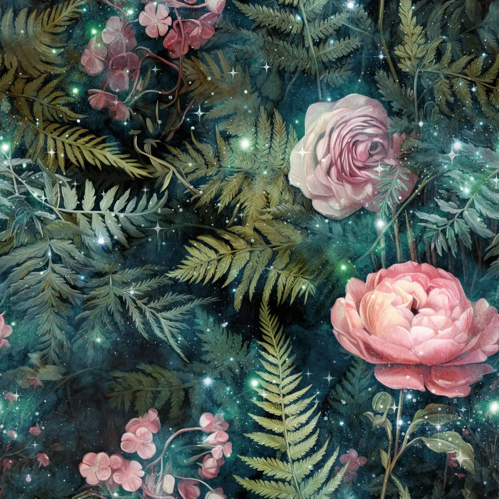 Immagine della foresta fantastica 3 tela con Cornice a cassetta da Yaso Design Boho & Botanic