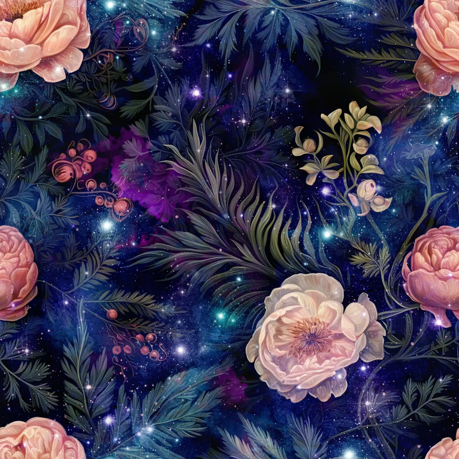 Immagine del bosco fantastico 4 tela con Cornice a cassetta da Yaso Design Boho & Botanic