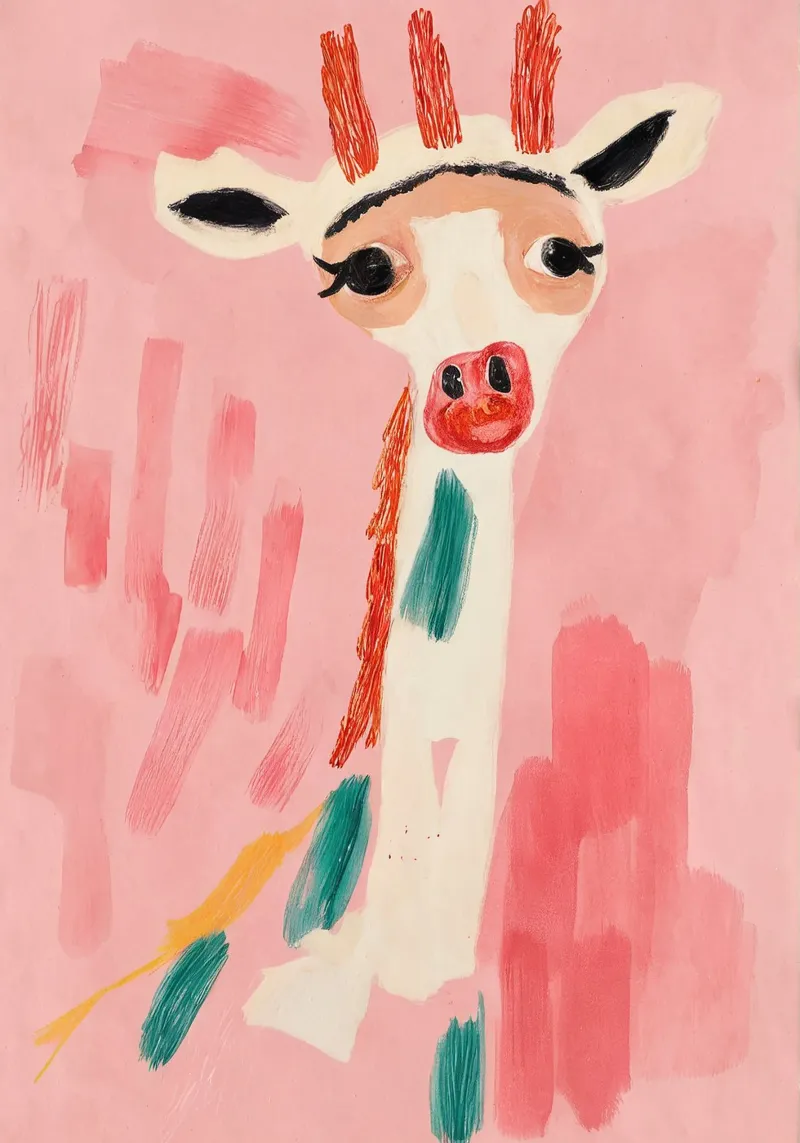 Giraffa in rosa poster da KUNSTstück