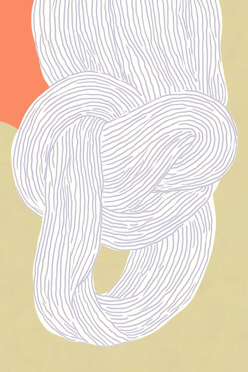 Knot pattern and stripes poster with plastic frame by Carinaprint