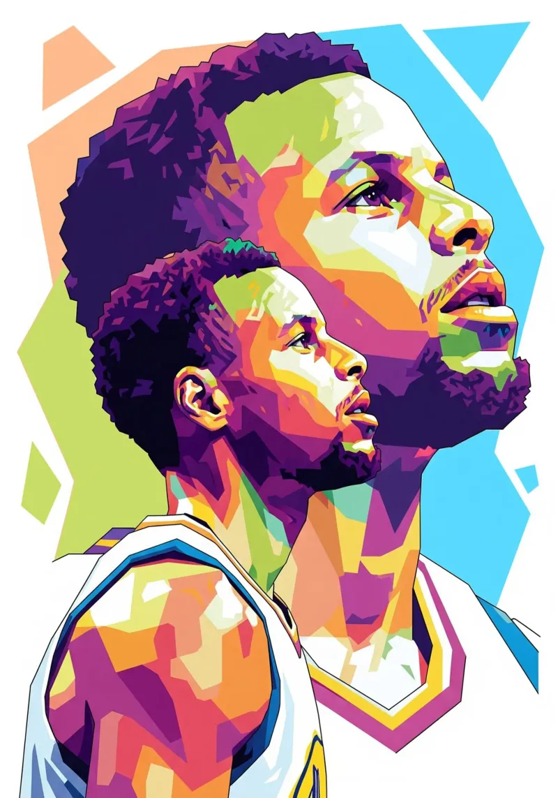 Stephen Curry basket poster con telaio in alluminio da Hantamrata