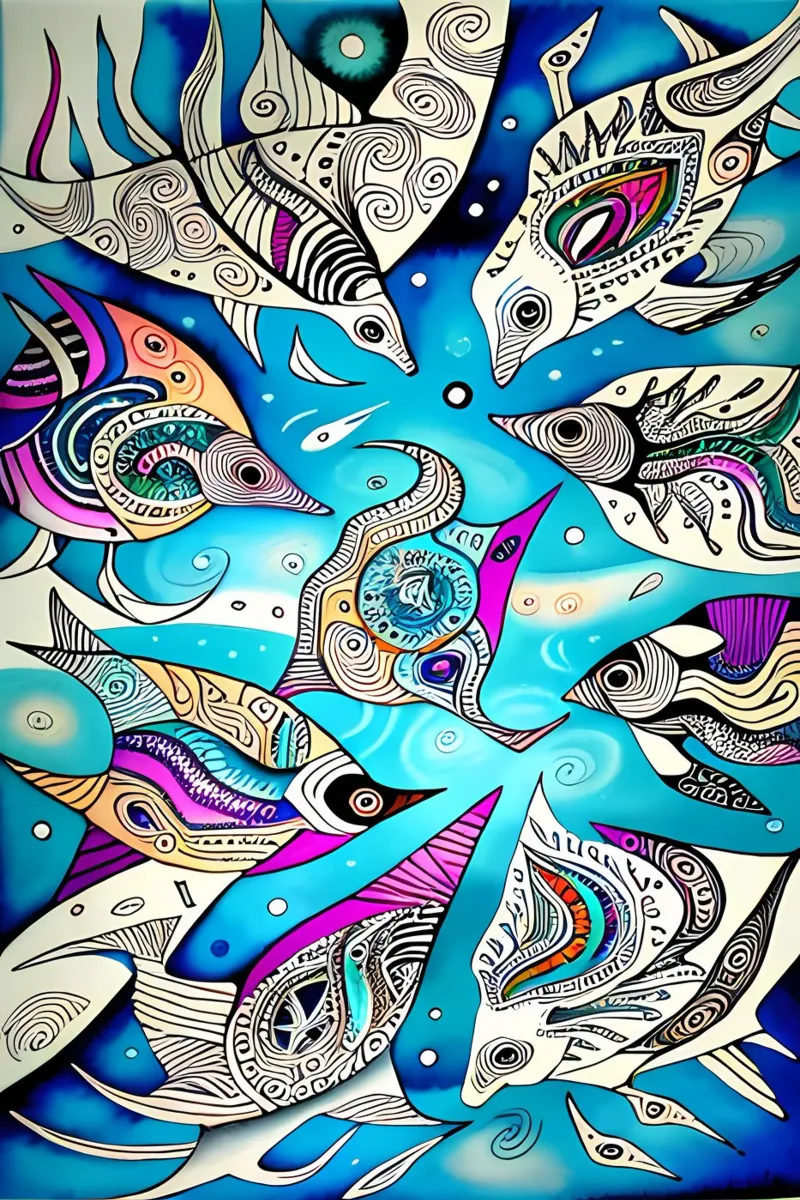 Fischschwarm Eis poster da kosinsart.gallery