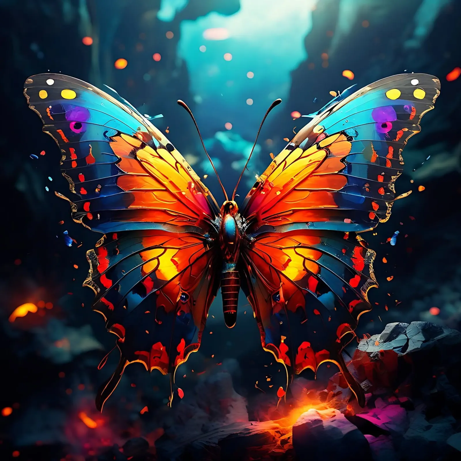 Stile_farfalla_J_1 poster con telaio in plastica da Tierisch bunt by LK