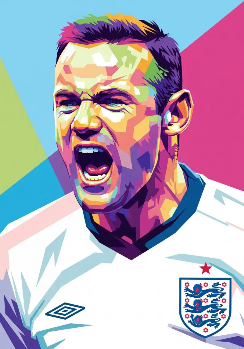 Wayne Rooney - WPAP art poster da Hantamrata