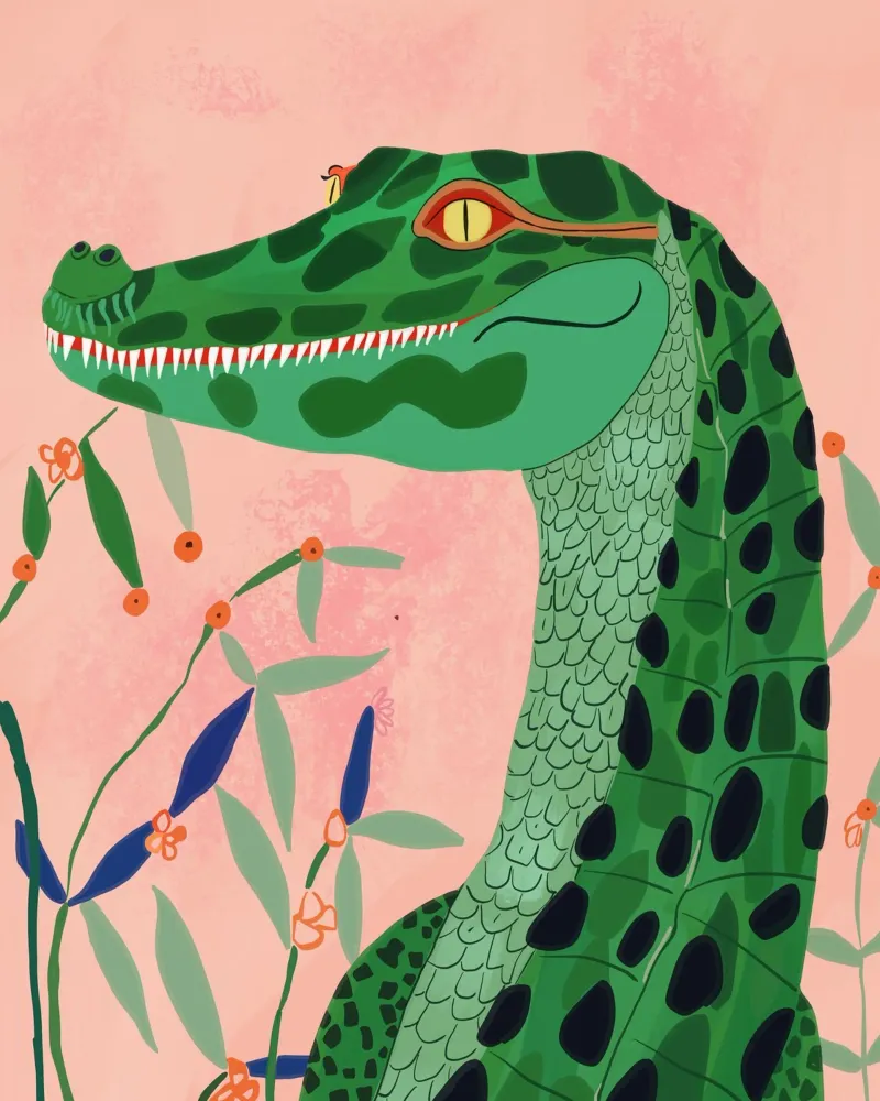 Cocodrilo de la jungla metacrilato de ArtsySesta