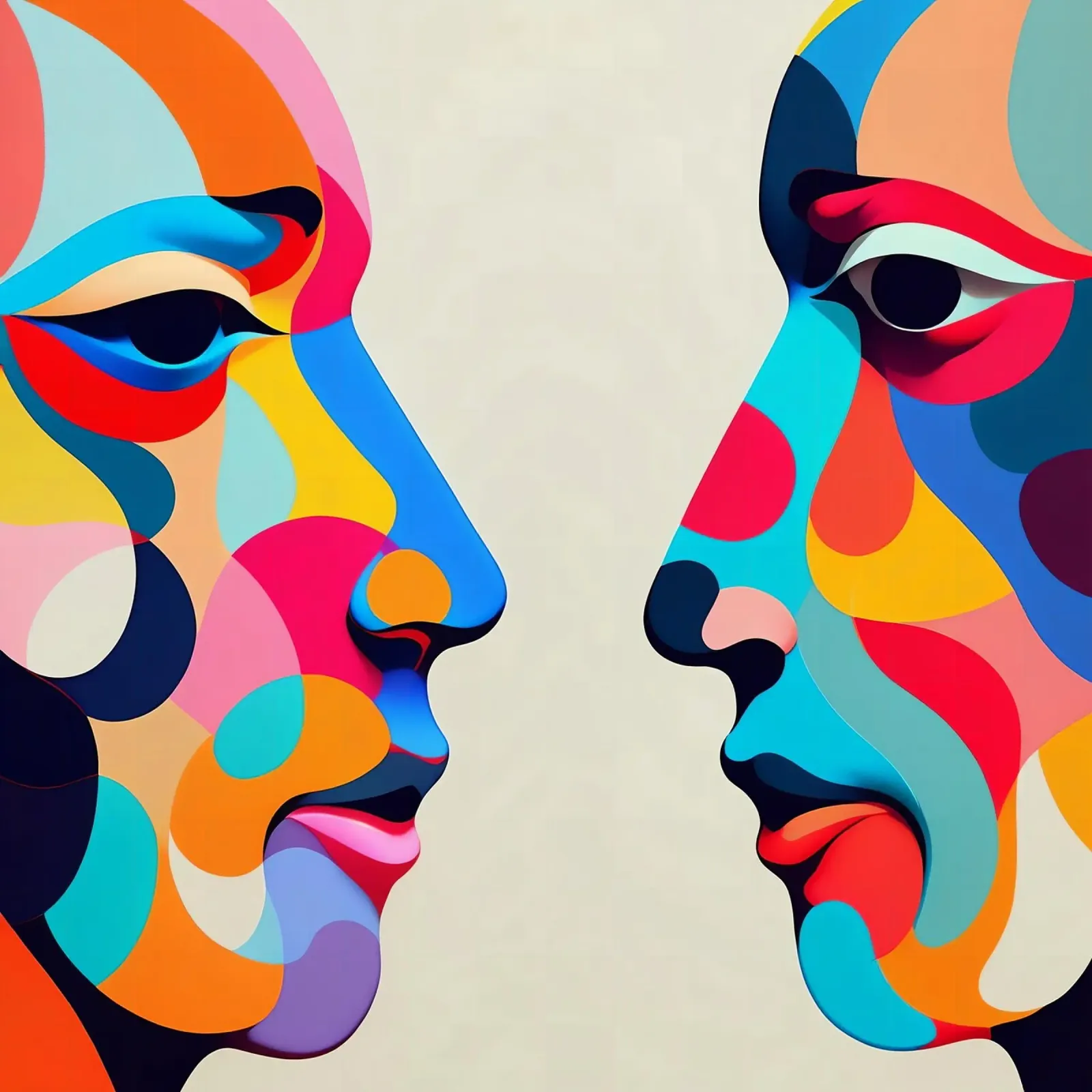 Mirror_image_colourful_1 canvas by AI-Portraits by LK