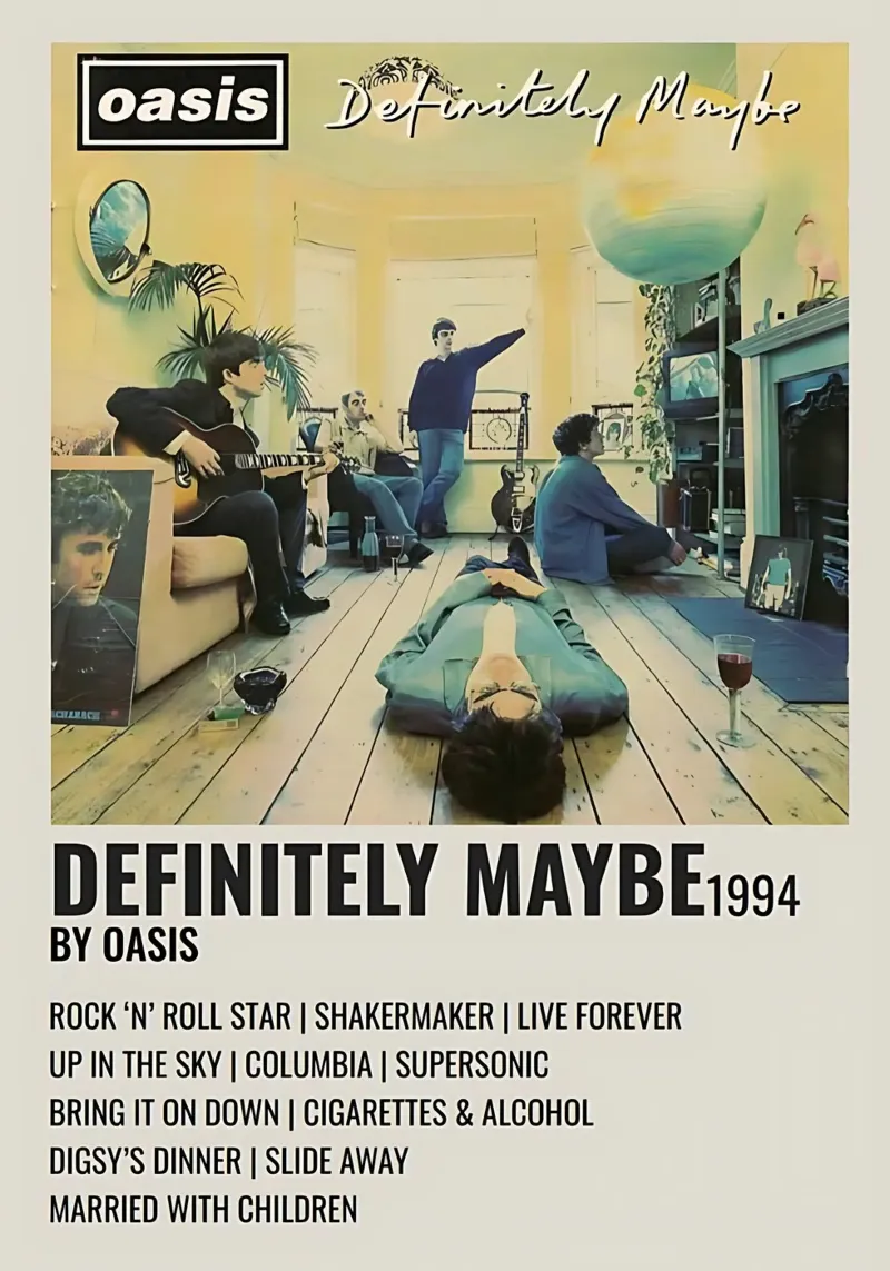 Poster di Definitely Maybe 1994 degli Oasis pellicola backlit da domherrick1
