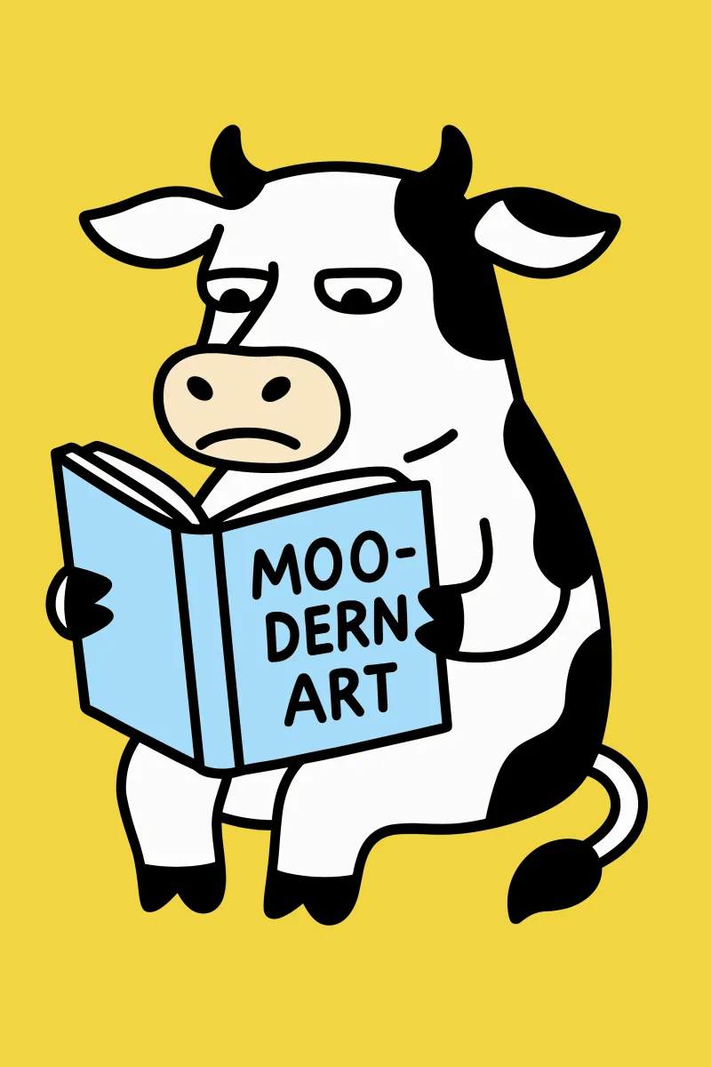 Moo-dern Art - Poster artistico di mucche divertenti carta hahnemühle da Artezza