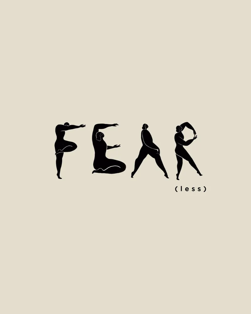 Fear- Less poster con telaio in legno da Arty Guava