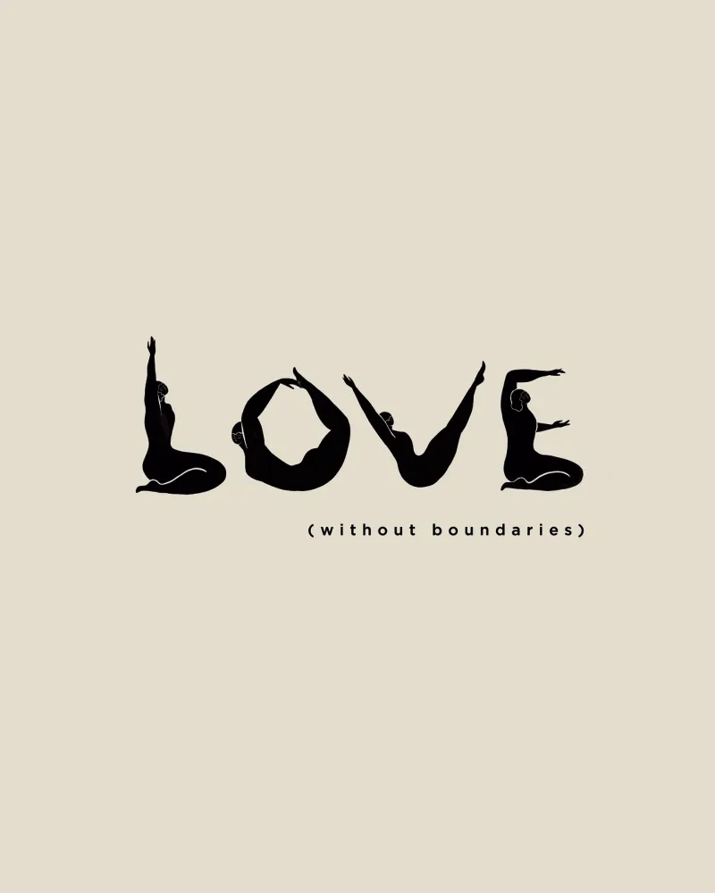 Love Without Boundaries poster con telaio in alluminio da Arty Guava