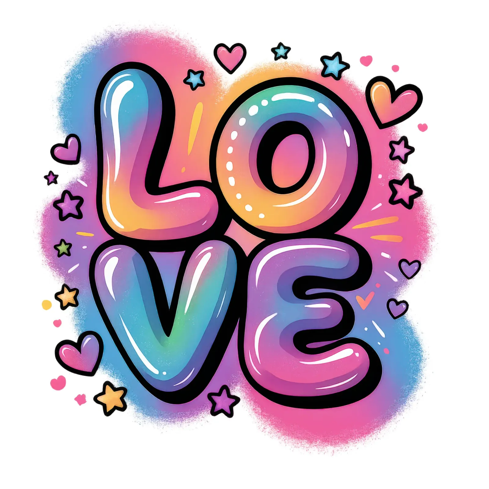 Amore acquerello pop art design, regalo per le ragazze poster da RB-Quotes