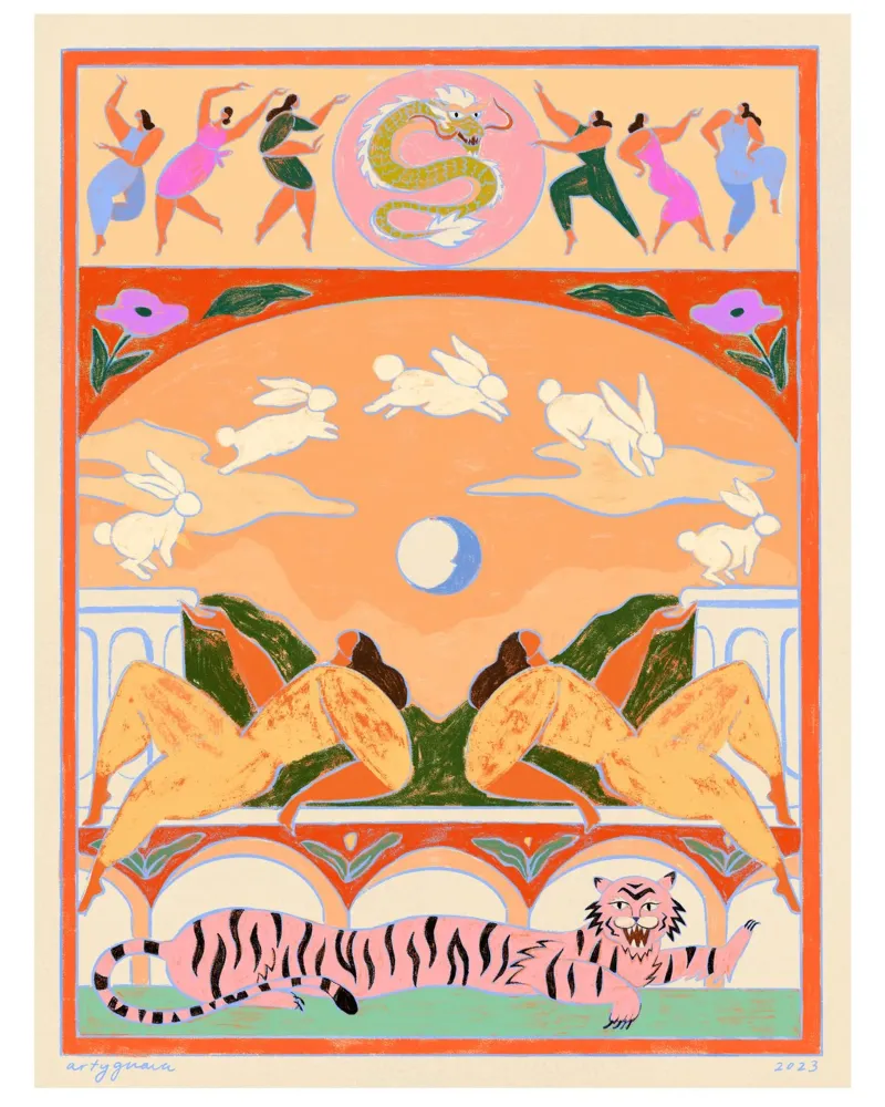 Rabbit Jumps Over The Moon pellicola backlit da Arty Guava