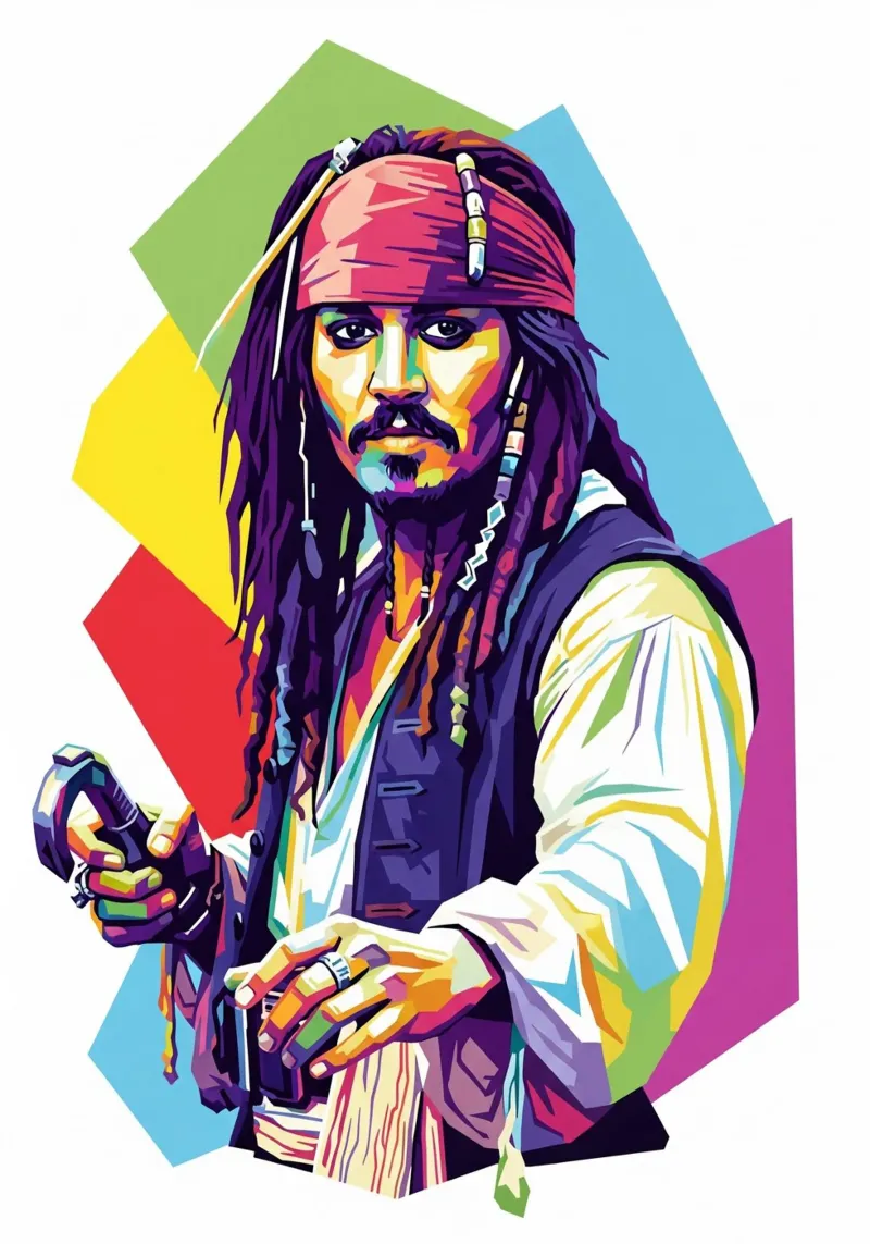 Jack Sparrow - Johnny Depp #3 poster da Hantamrata