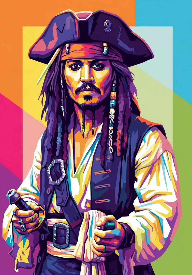 Jack Sparrow - Johnny Depp #4 poster da Hantamrata