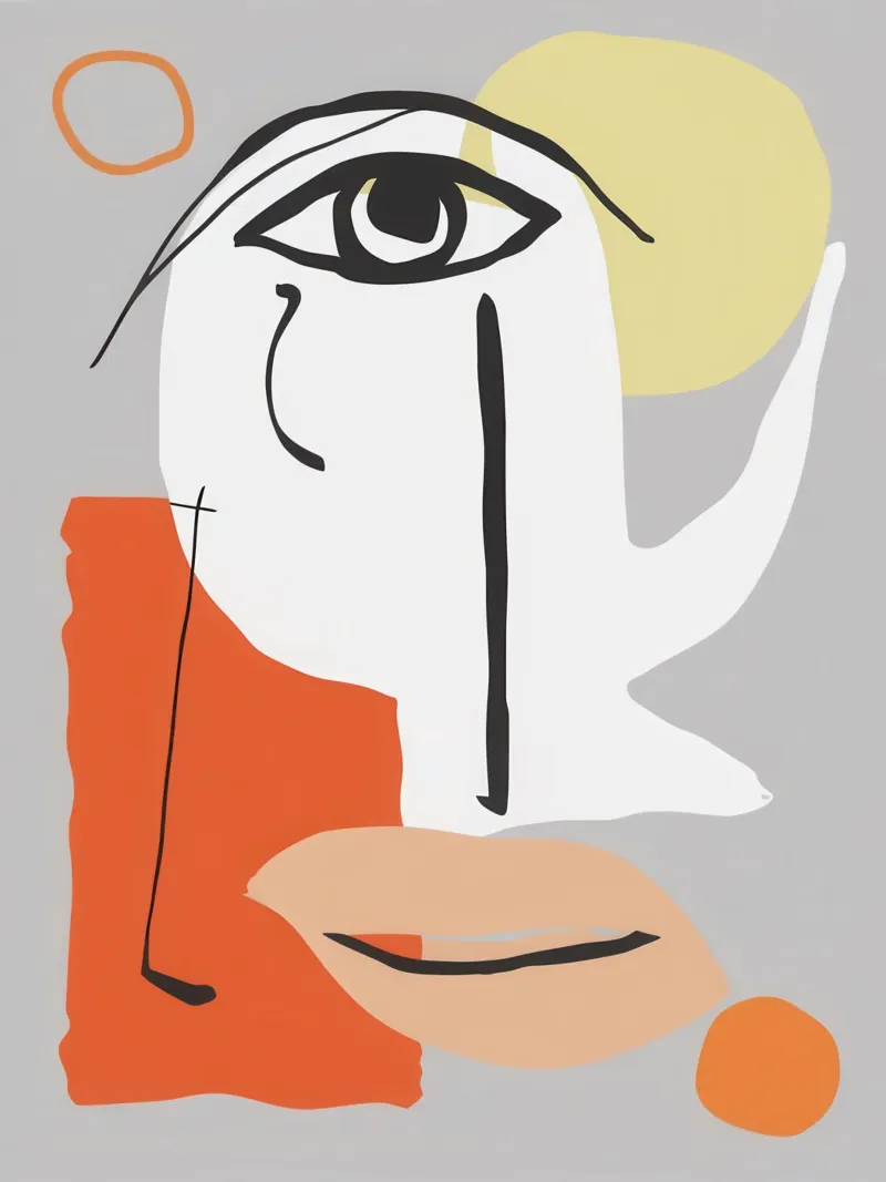 Visage in Lines alluminio dibond da Luna Aura