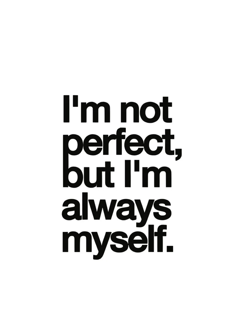 Im not perfect poster con telaio in plastica da Type & Tape