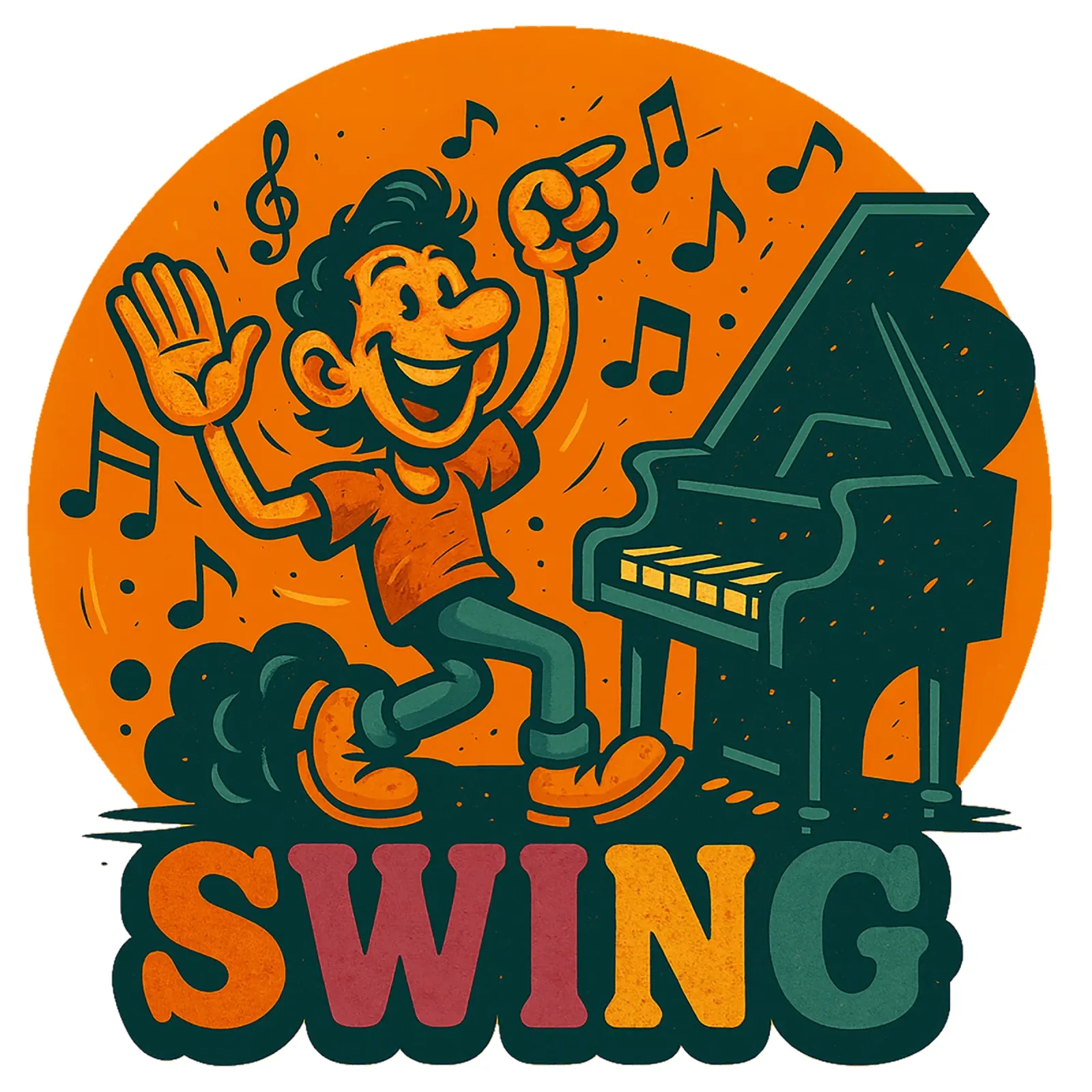 SWING ... poster con telaio in legno da Vintage Van Gogh