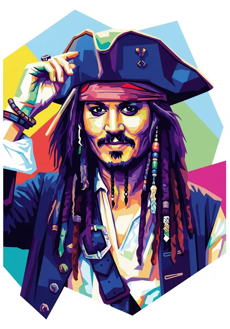 Jack Sparrow - Johnny Depp #7 poster da Hantamrata