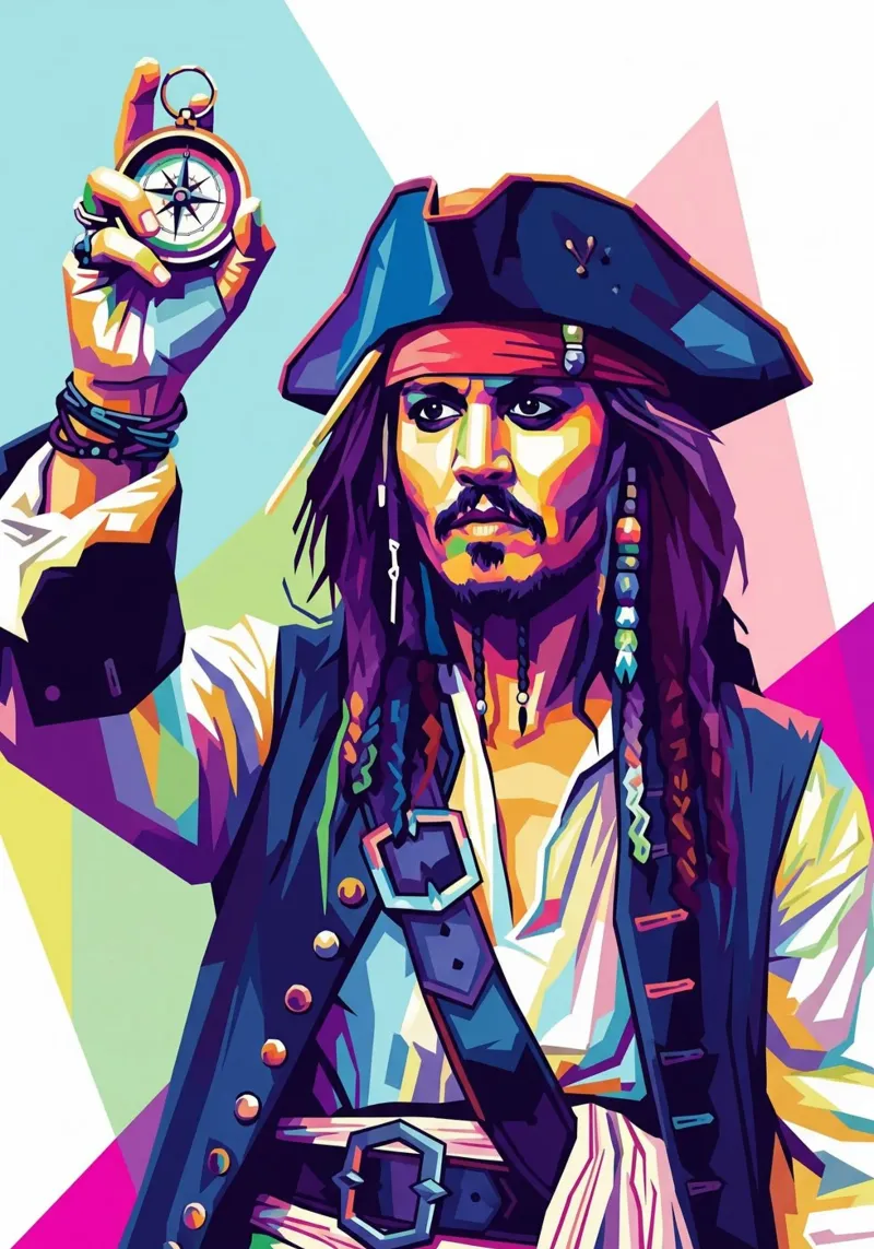 Jack Sparrow - Johnny Depp #8 poster da Hantamrata
