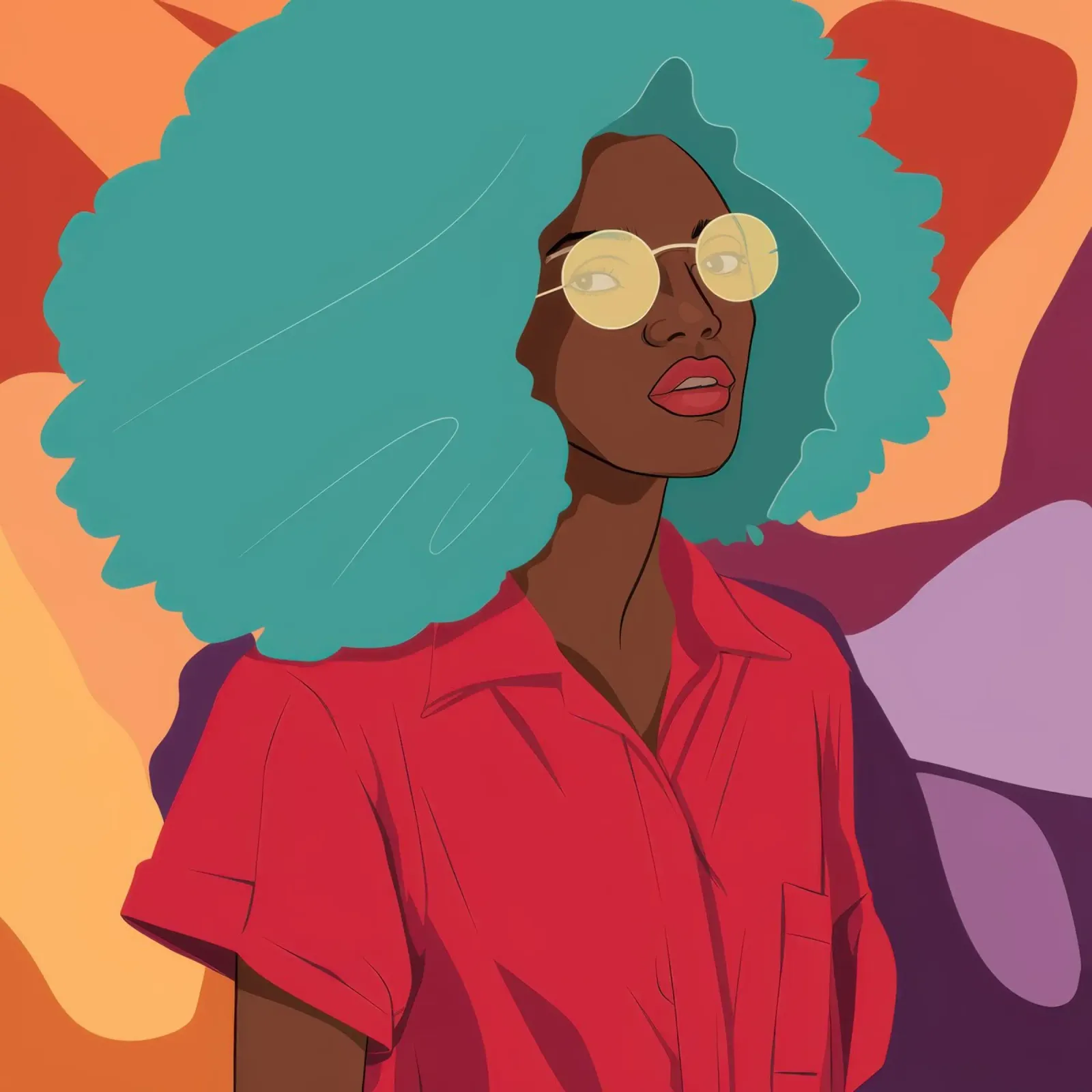 Azure Afro Zuversicht Poster von Luna Aura