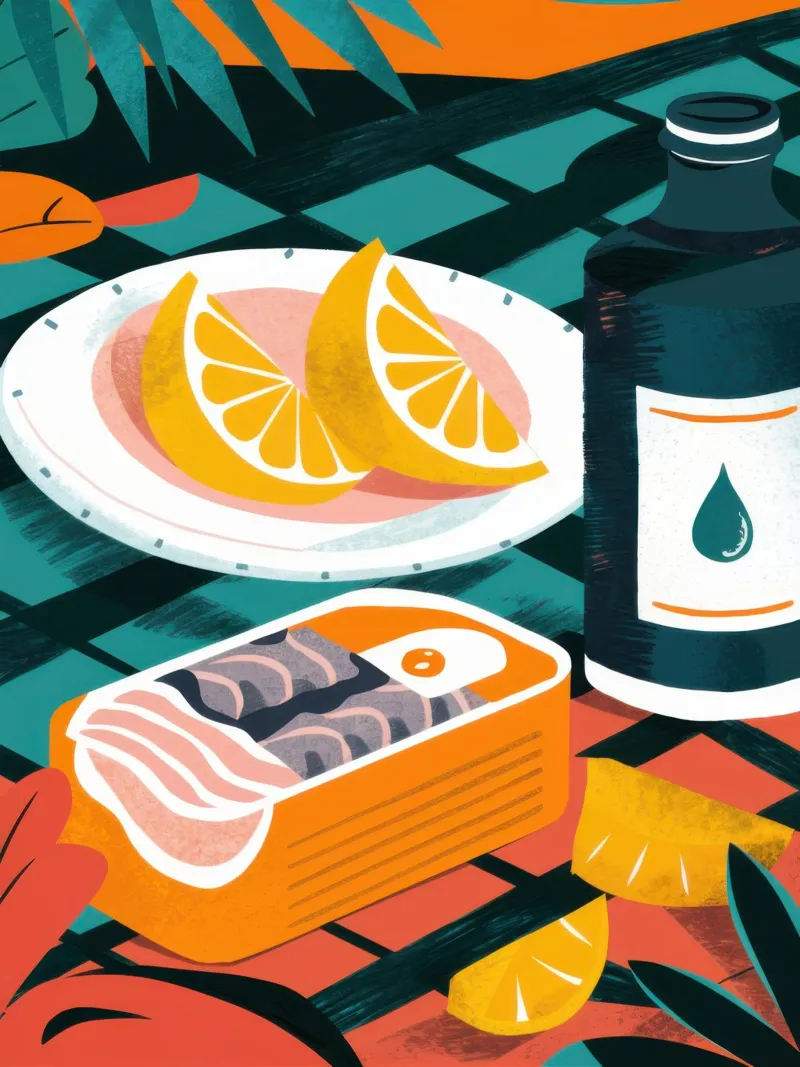 Pranzo in riva al mare Natura morta poster da Luna Aura