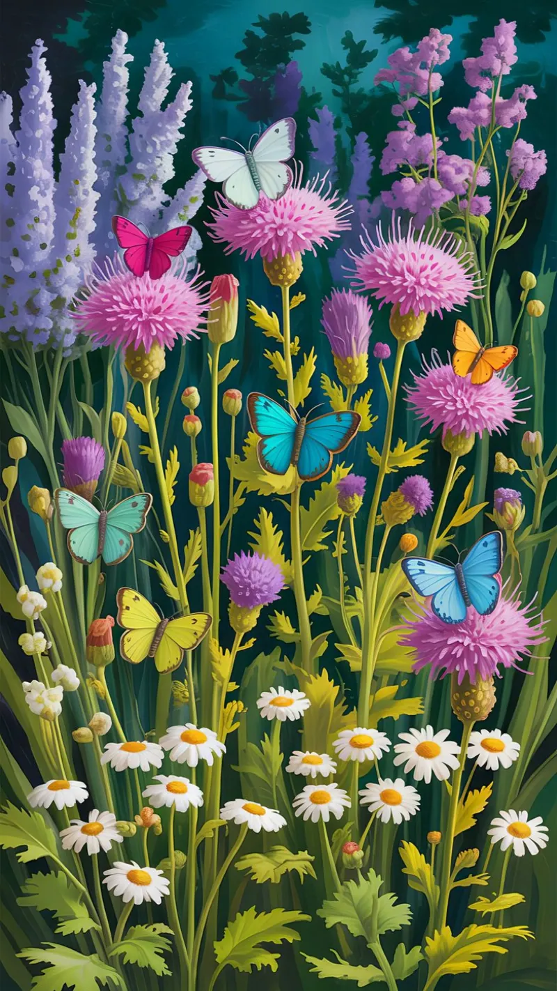Butterfly With Flower In The Garden tela con Cornice a cassetta da Jeff Studio