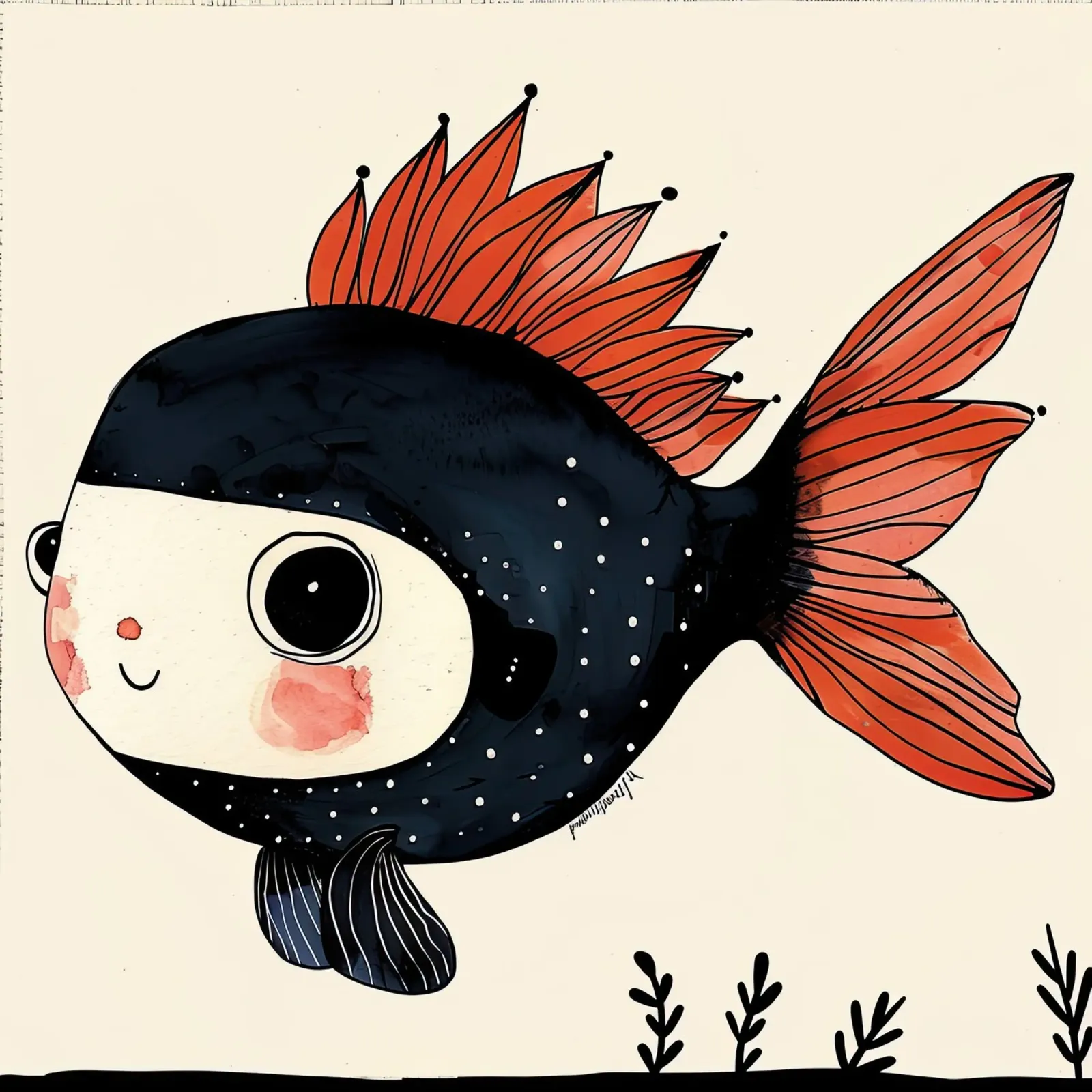 Pesce allegro poster con telaio in plastica da DaarbyN