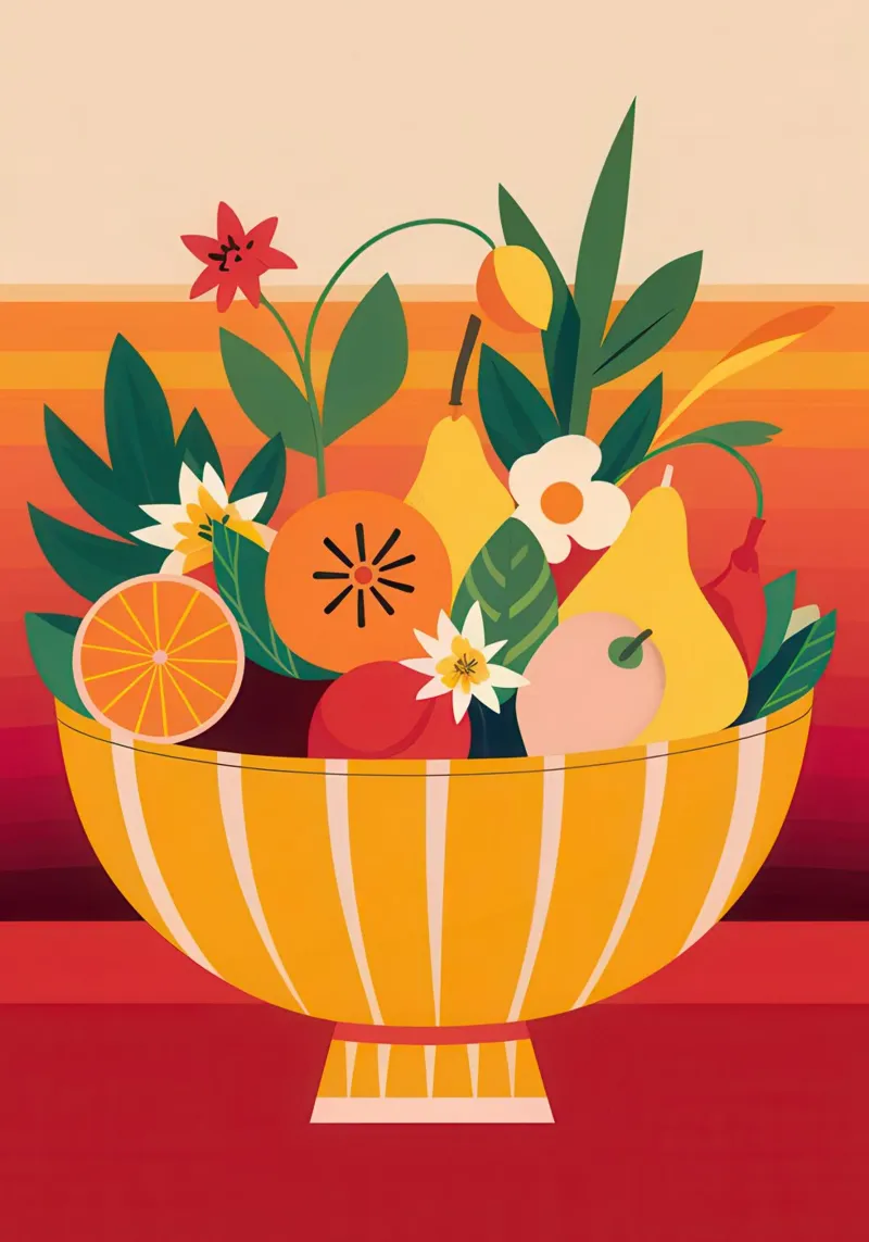 Zonovergoten Citrus Bowl canvas met Baklijst van Luna Aura