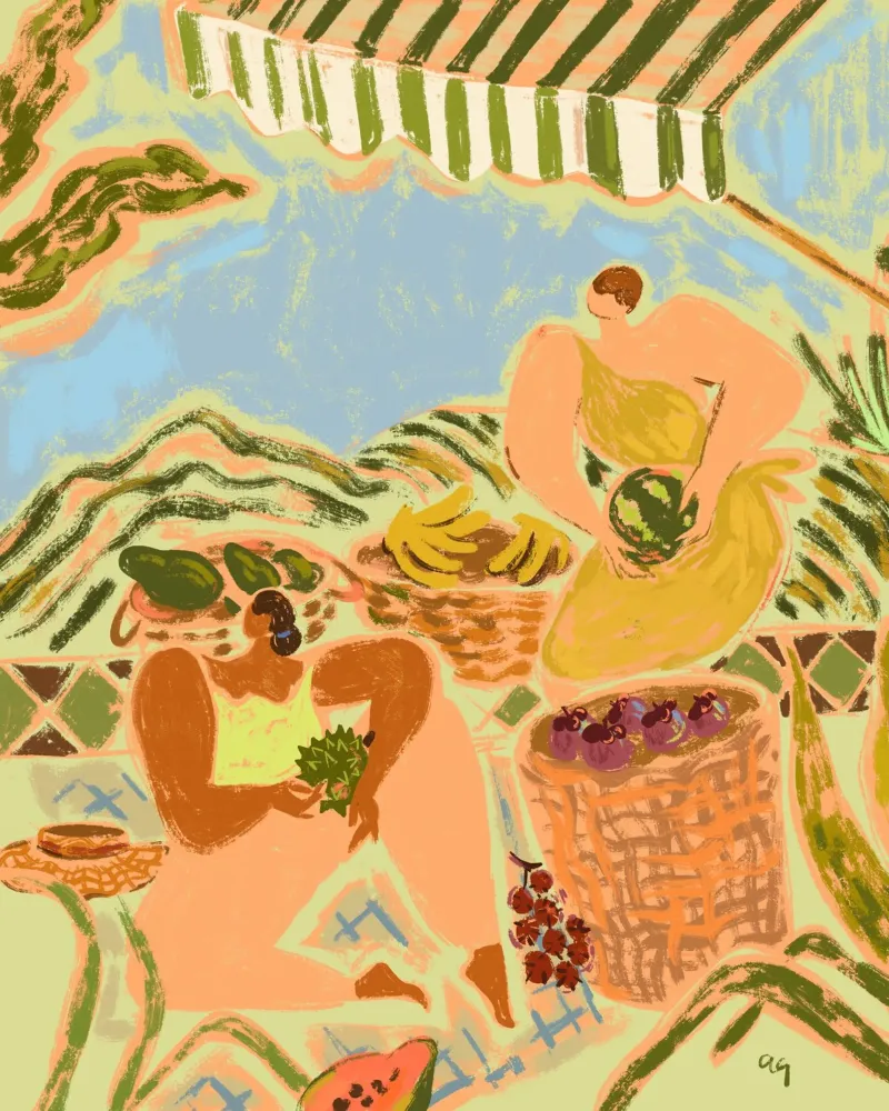 Fruit Stand poster con telaio in plastica da Arty Guava