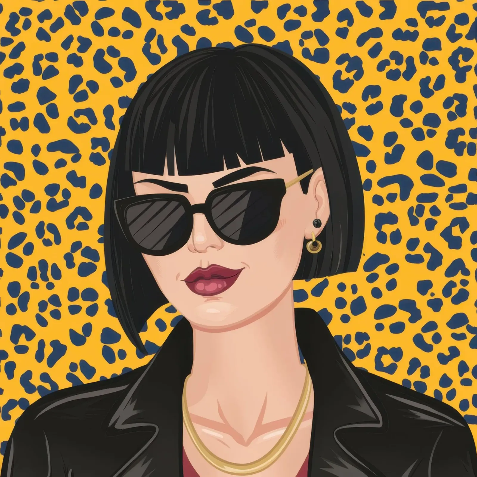 Leopard Print Attitude canvas by Luna Aura