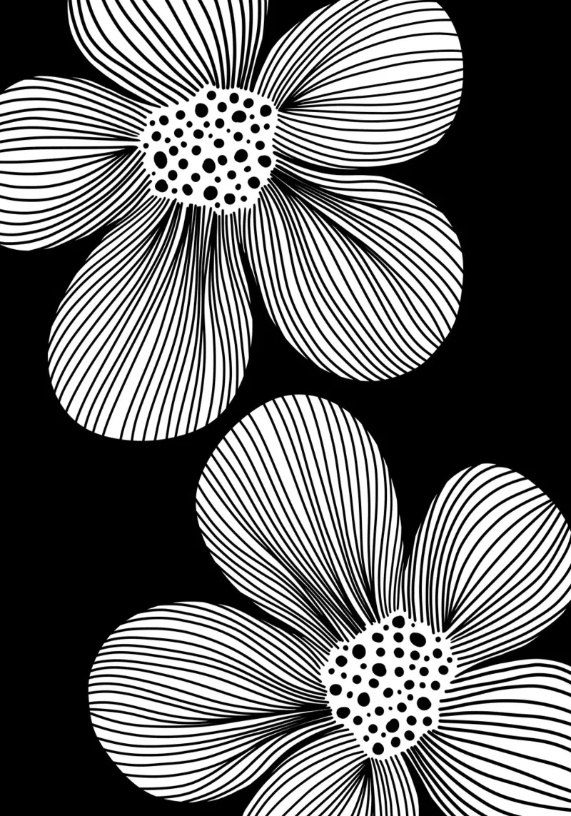 Blossom lines - Linienzeichnung Line Art pellicola backlit da BAINAI