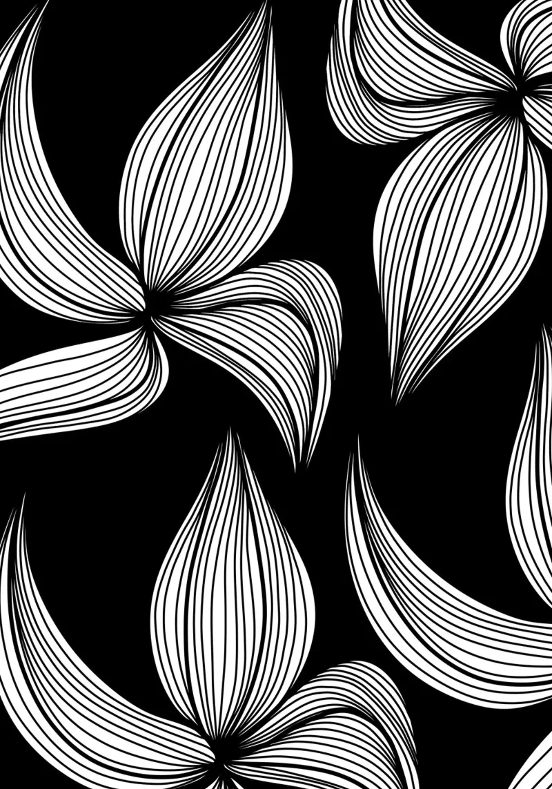 Flower Lines -Linienzeichnung Line Art pellicola backlit da BAINAI