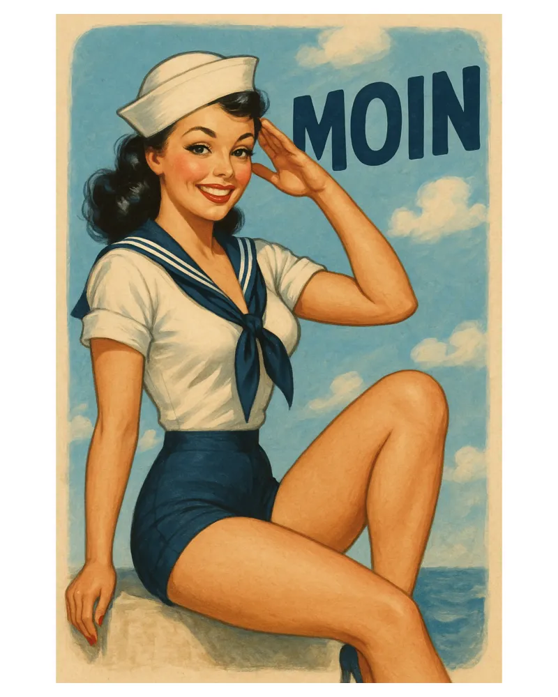 Moin Matrose! poster con telaio in legno da Fies&Fein