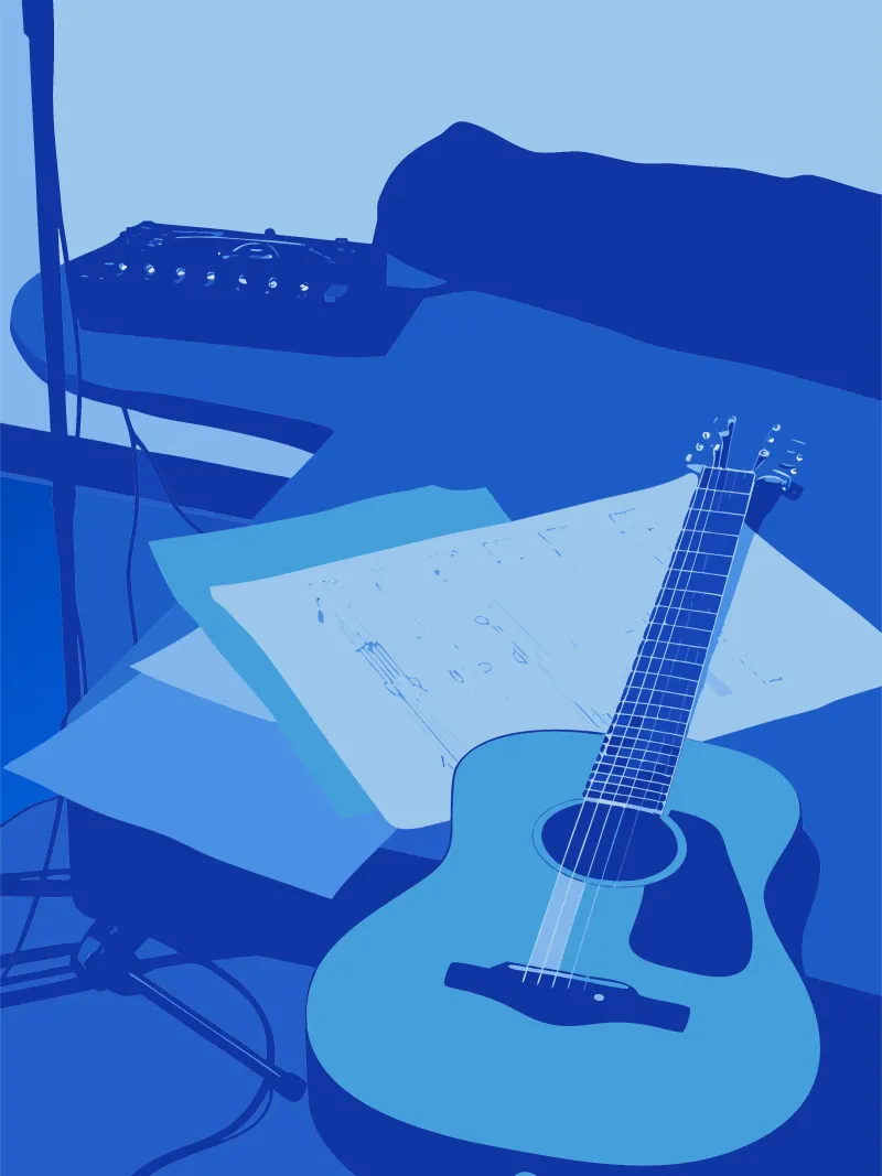 Chitarra vintage poster con telaio in alluminio da MUSIC EDITION