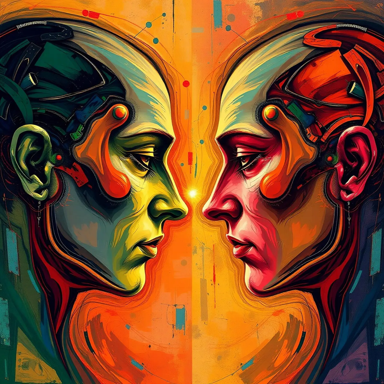 Immagine_specchio_colorata_10 poster con telaio in plastica da AI-Portraits by LK