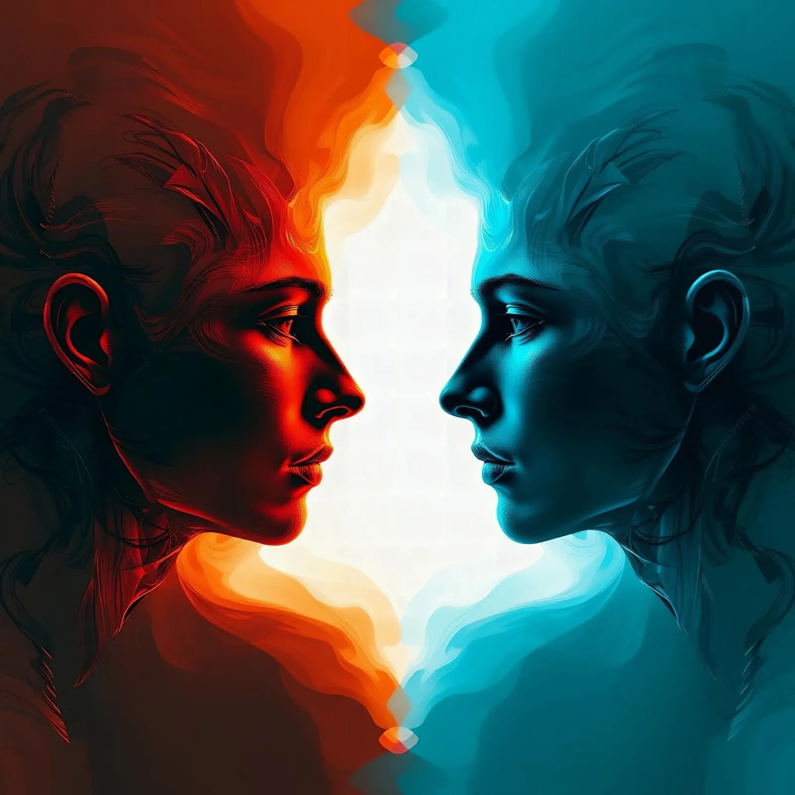 Mirror_image_colourful_11 canvas by AI-Portraits by LK