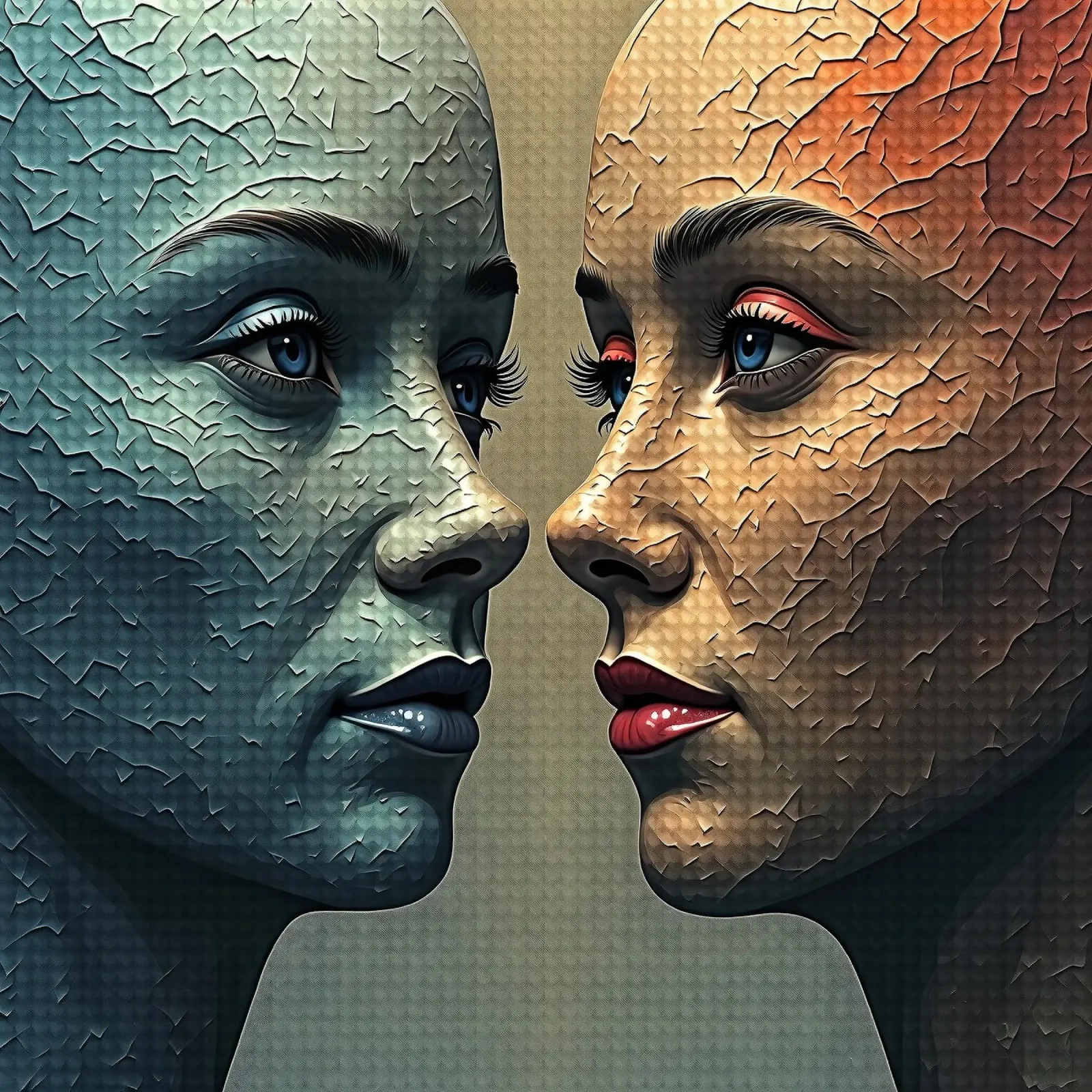 Immagine_specchio_colorata_14 poster con telaio in plastica da AI-Portraits by LK
