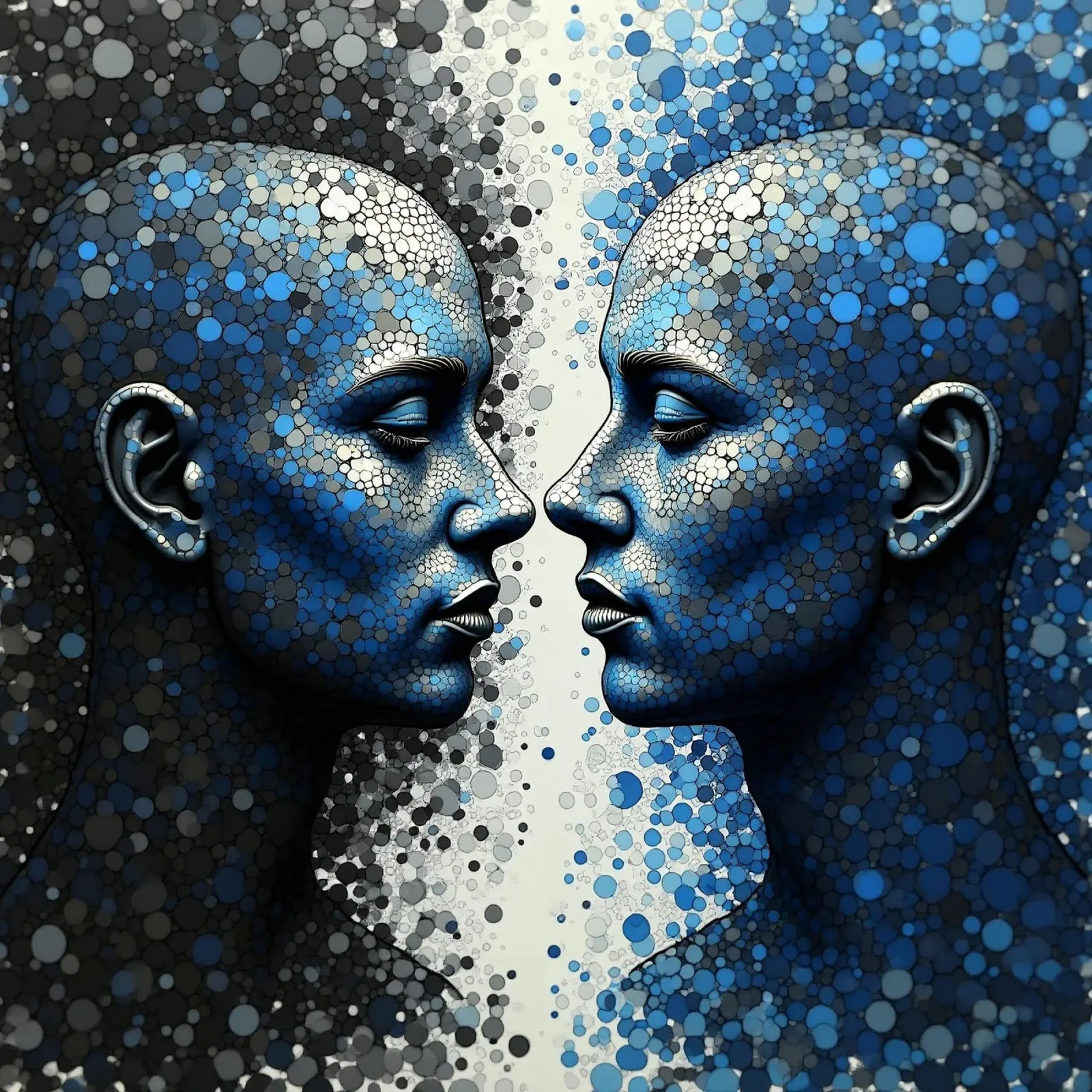 Immagine_specchio_blu_4 poster da AI-Portraits by LK