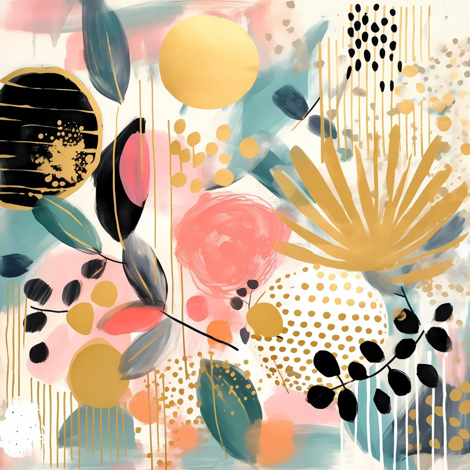 Boho Abstract 1 poster con telaio in legno da Yaso Design Boho & Botanic