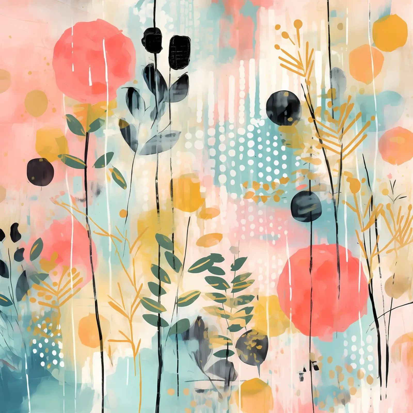 Boho Abstract 2 poster con telaio in legno da Yaso Design Boho & Botanic