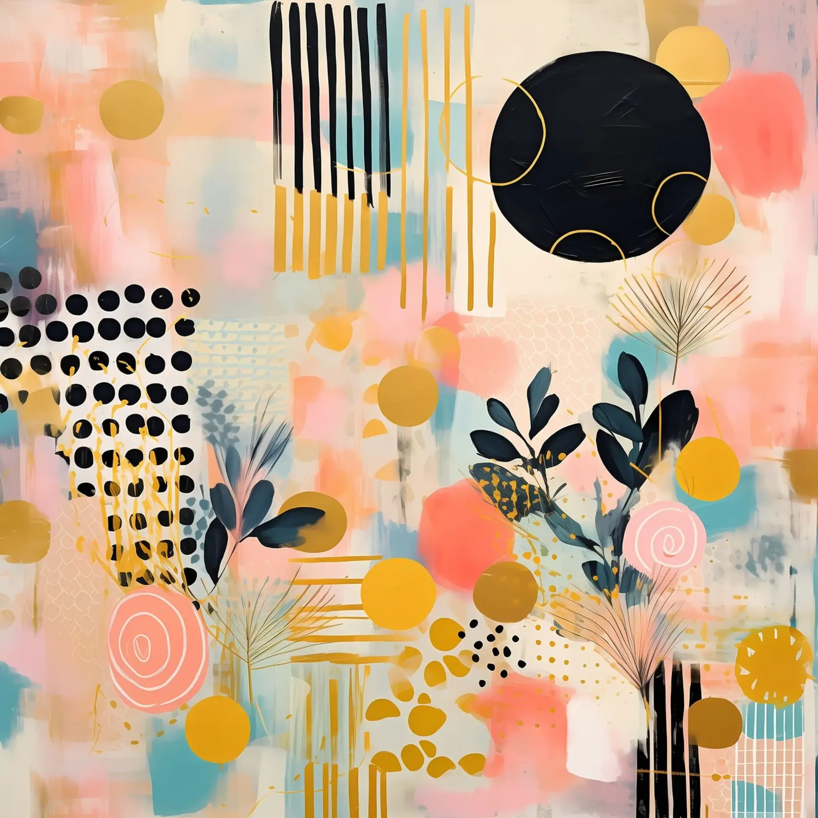 Boho Abstract 8 poster con telaio in plastica da Yaso Design Boho & Botanic