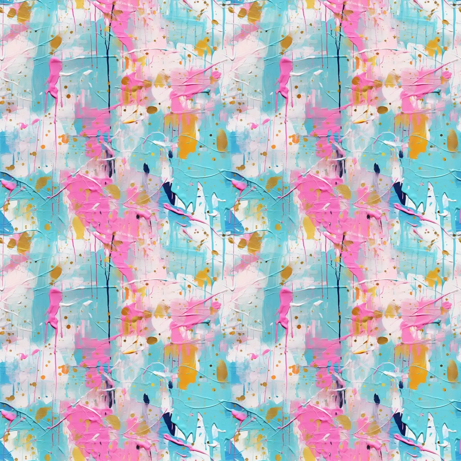 Verf Splatter Schilderen Penseelstreken 2 canvas met Baklijst van Yaso Design Paint