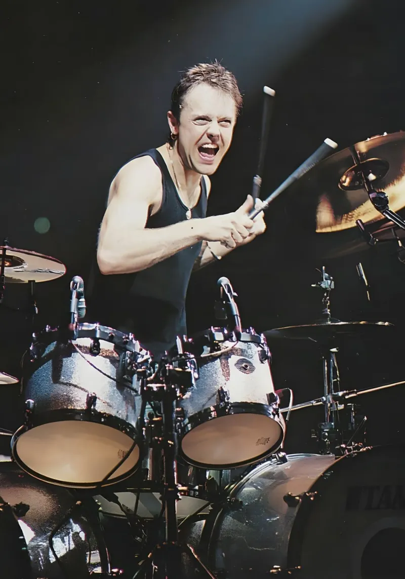 Lars Ulrich poster con telaio in legno da Low poly art
