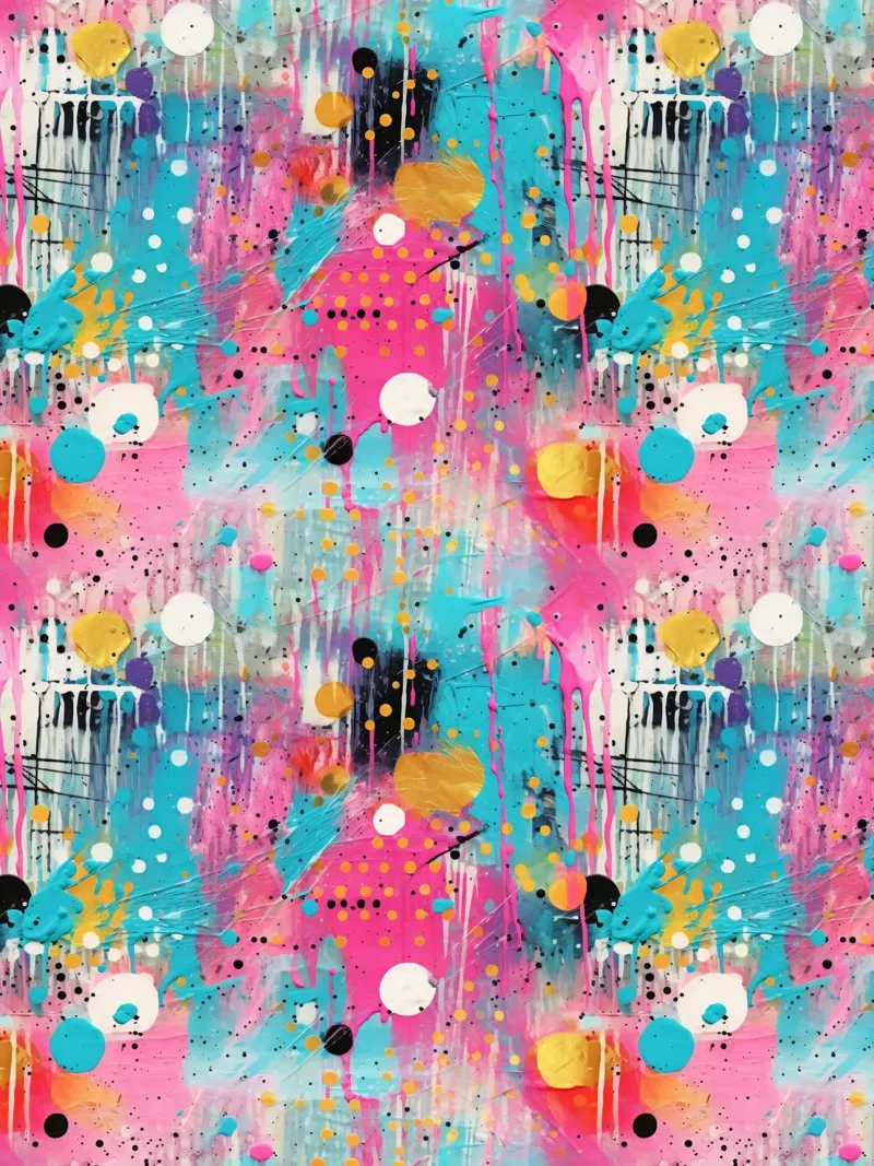 Paint Splatter Malerei Pinselstriche 7a Leinwand mit Schattenfugenrahmen von Yaso Design Paint