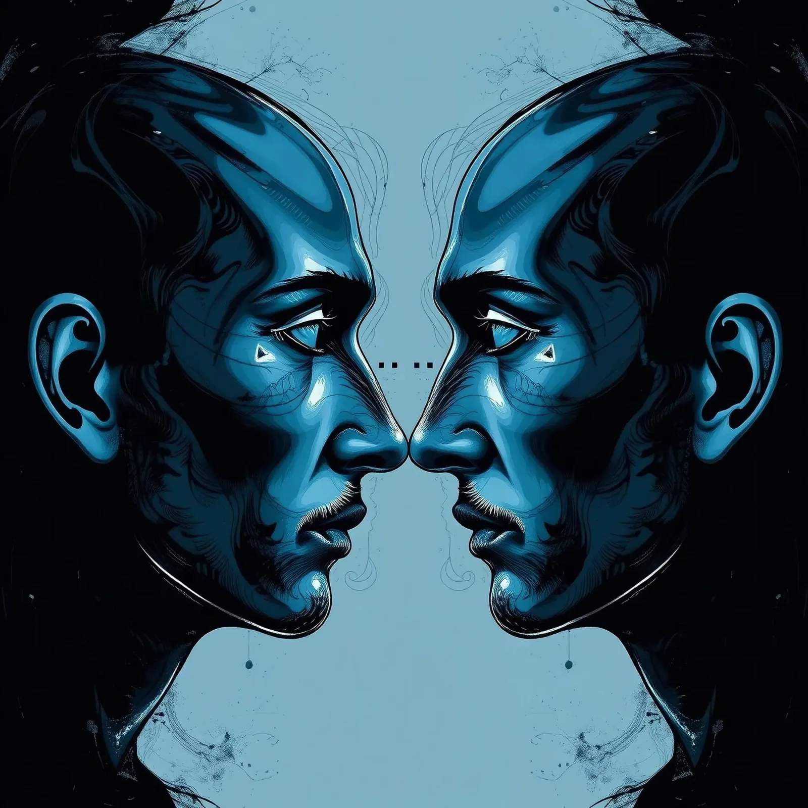 Immagine_specchio_blu_10 poster da AI-Portraits by LK