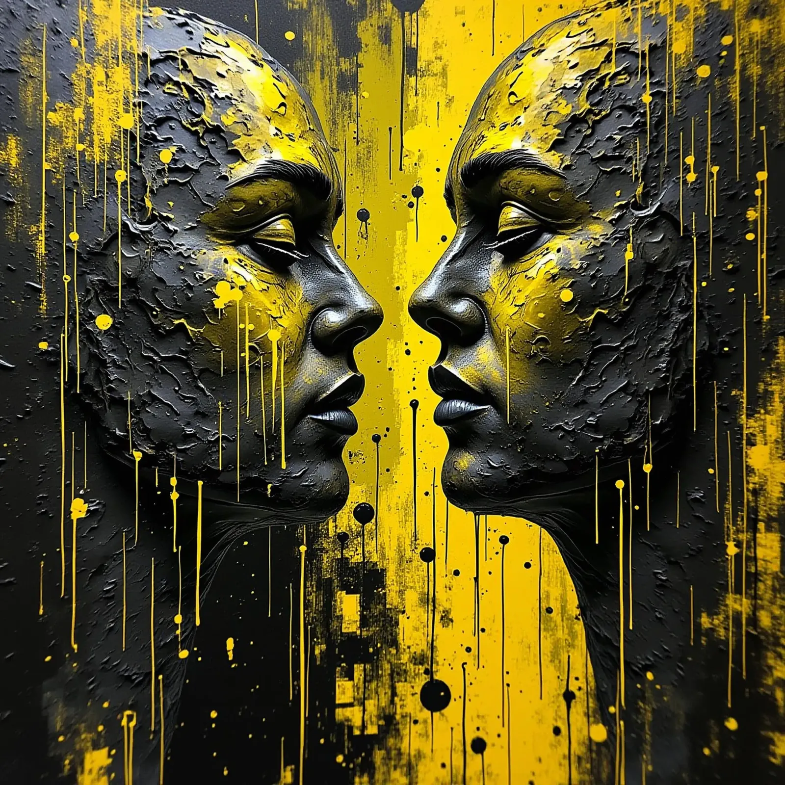 reflet_jaune_1 poster avec cadre en aluminium de AI-Portraits by LK