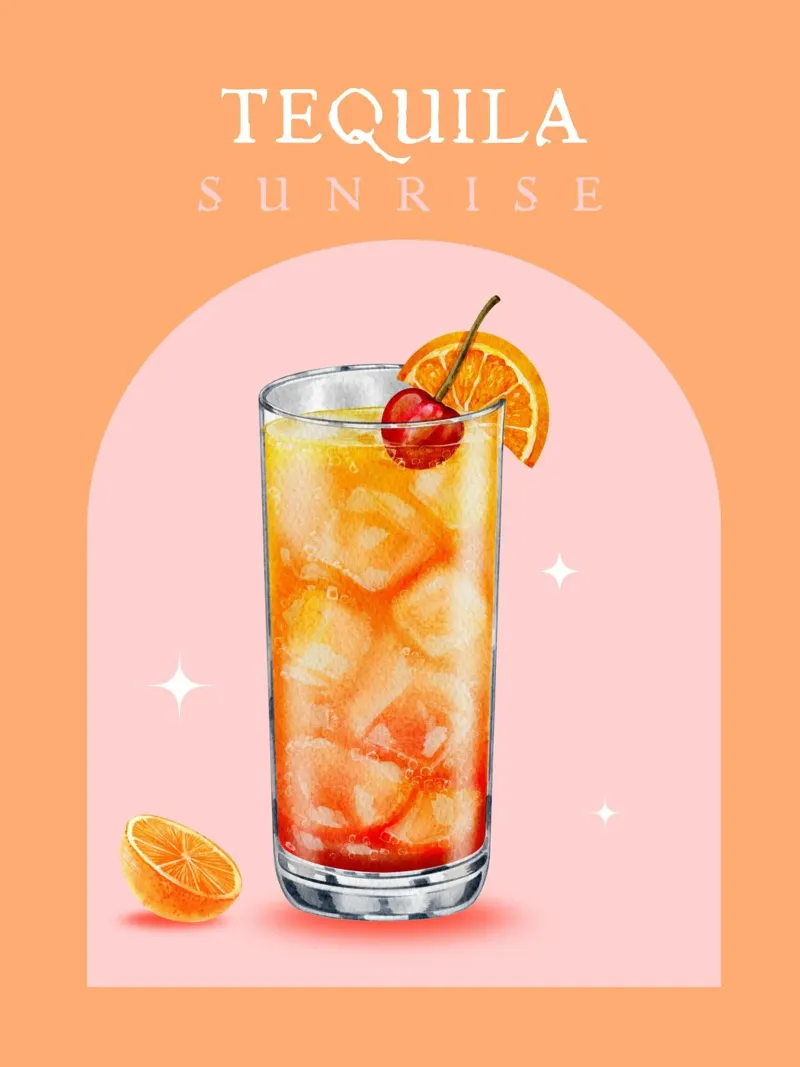TEQUILA ZONSOPGANG canvas met Baklijst van ArtDesign by KBK