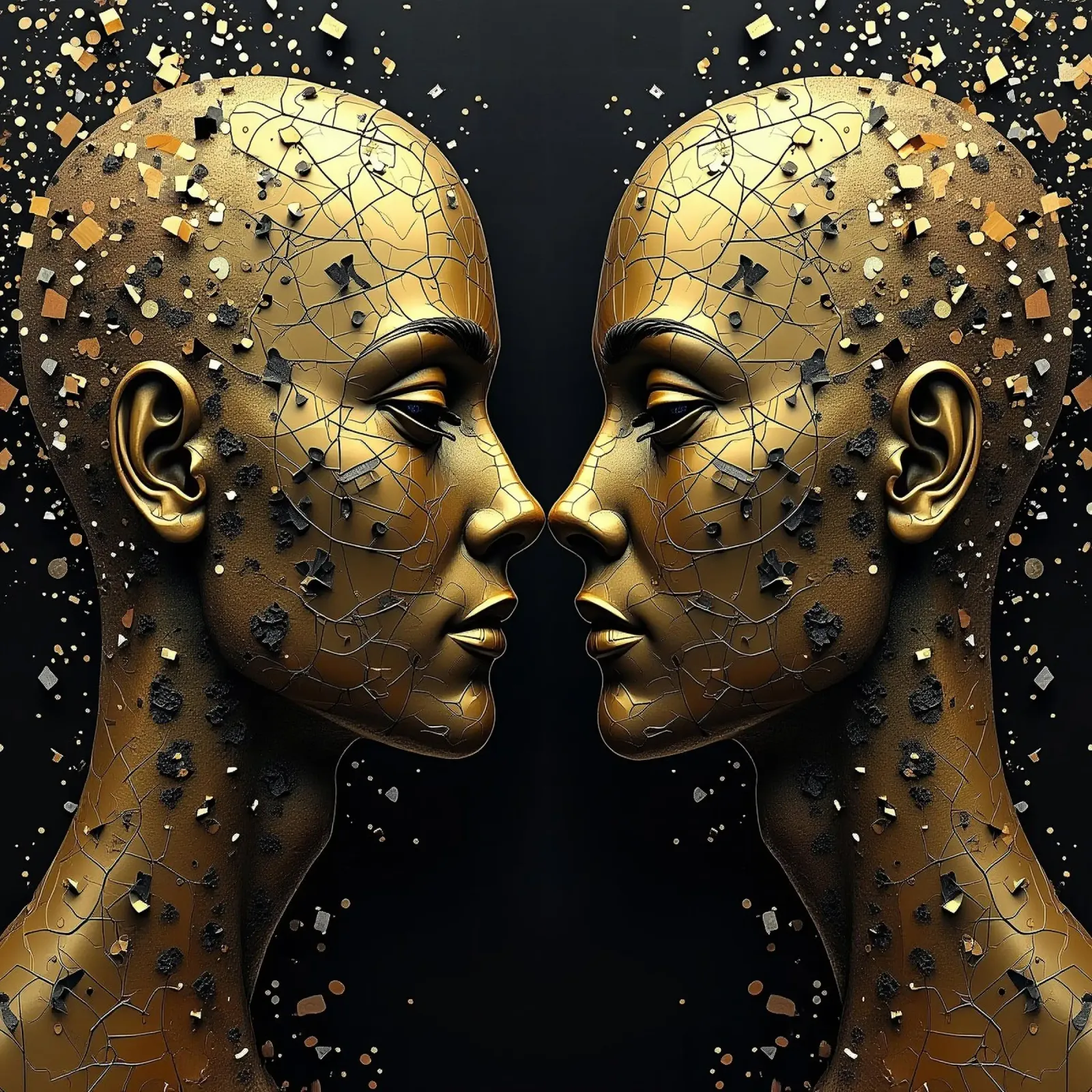 Immagine_specchio_oro_1 poster da AI-Portraits by LK