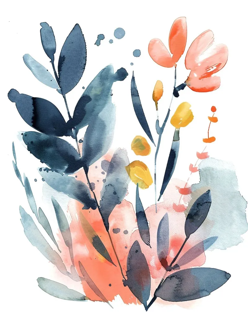 Boho abstract 5a canvas met Baklijst van Yaso Design Boho & Botanic